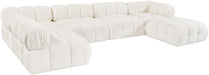 Meridian Furniture - Orin Cream Velvet Performance Fabric Upholstered 6 pc. Sectional - 671Cream-Sec6E - GreatFurnitureDeal