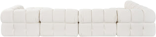 Meridian Furniture - Orin Cream Velvet Performance Fabric Upholstered 6 pc. Sectional - 671Cream-Sec6E - GreatFurnitureDeal