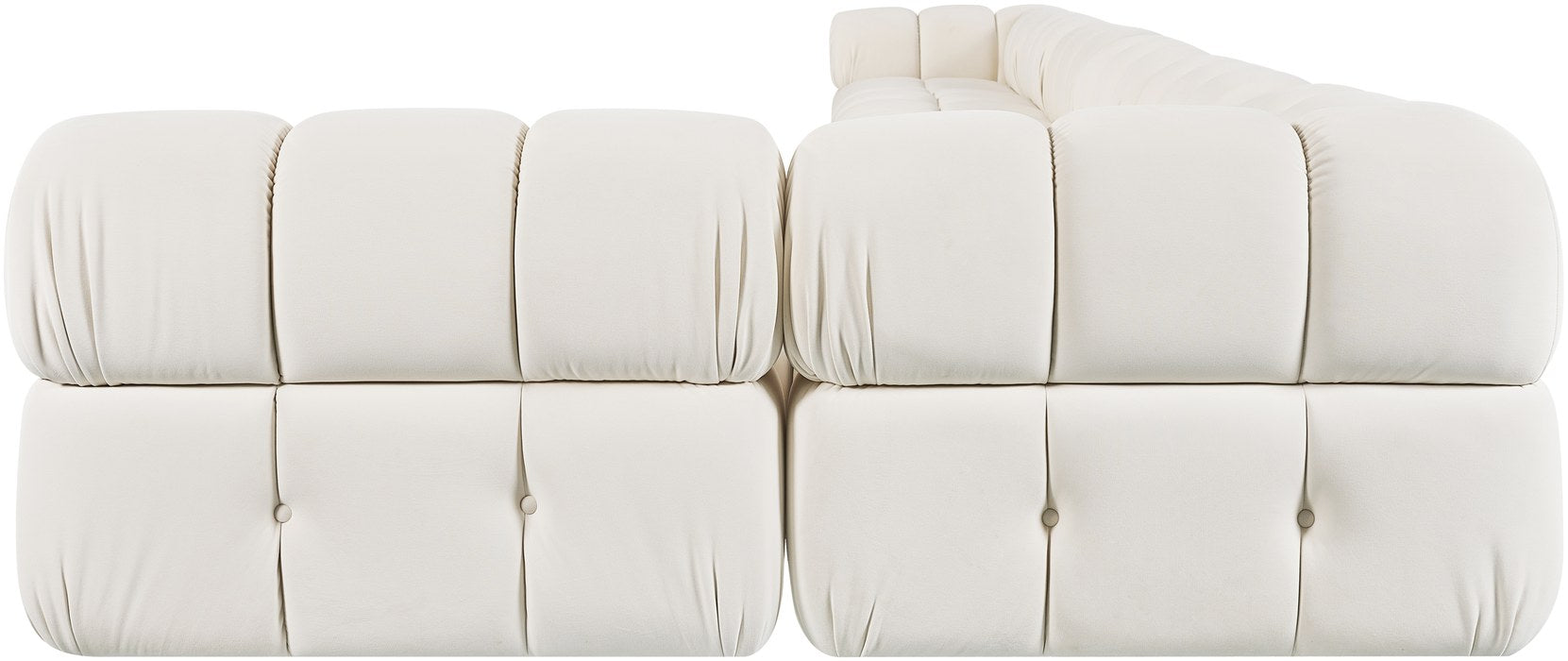 Meridian Furniture - Orin Cream Velvet Performance Fabric Upholstered 7 pc. Sectional - 671Cream-Sec7F - GreatFurnitureDeal
