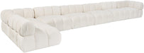 Meridian Furniture - Orin Cream Velvet Performance Fabric Upholstered 7 pc. Sectional - 671Cream-Sec7F - GreatFurnitureDeal