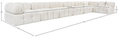 Meridian Furniture - Orin Cream Velvet Performance Fabric Upholstered 7 pc. Sectional - 671Cream-Sec7F - GreatFurnitureDeal