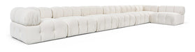 Meridian Furniture - Orin Cream Velvet Performance Fabric Upholstered 7 pc. Sectional - 671Cream-Sec7F - GreatFurnitureDeal