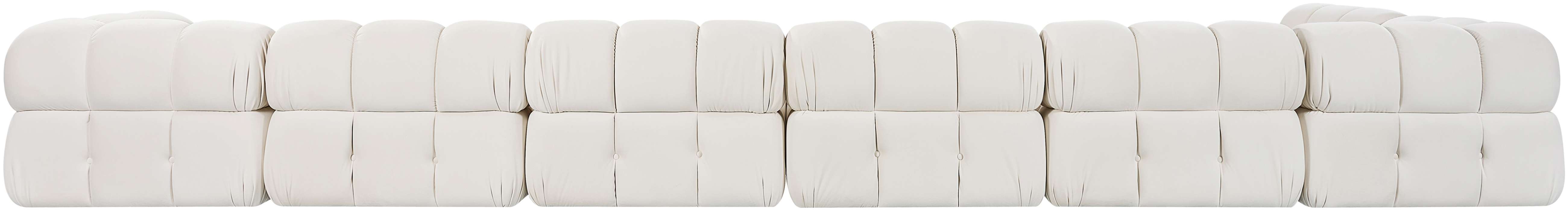 Meridian Furniture - Orin Cream Velvet Performance Fabric Upholstered 7 pc. Sectional - 671Cream-Sec7F - GreatFurnitureDeal