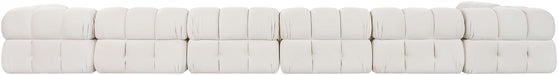 Meridian Furniture - Orin Cream Velvet Performance Fabric Upholstered 7 pc. Sectional - 671Cream-Sec7F - GreatFurnitureDeal