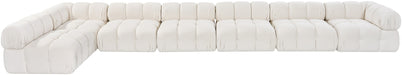 Meridian Furniture - Orin Cream Velvet Performance Fabric Upholstered 7 pc. Sectional - 671Cream-Sec7F - GreatFurnitureDeal