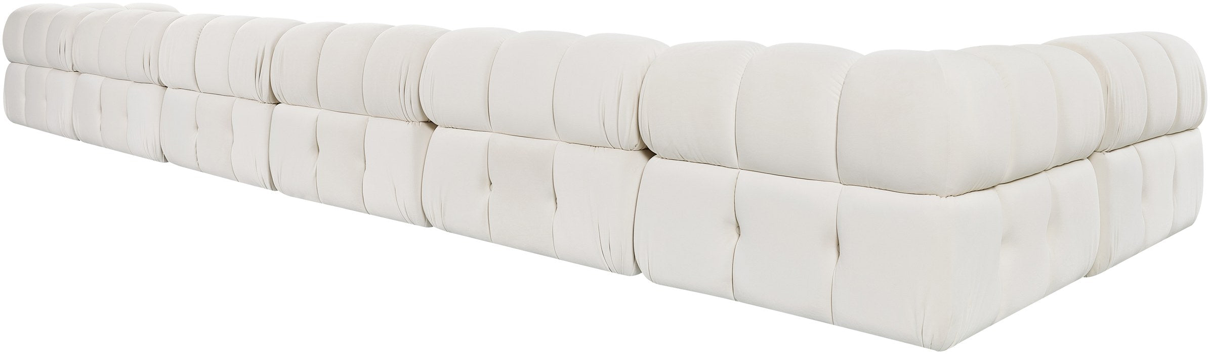Meridian Furniture - Orin Cream Velvet Performance Fabric Upholstered 7 pc. Sectional - 671Cream-Sec7F - GreatFurnitureDeal