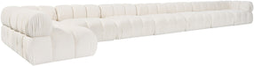 Meridian Furniture - Orin Cream Velvet Performance Fabric Upholstered 8 pc. Sectional - 671Cream-Sec8D - GreatFurnitureDeal