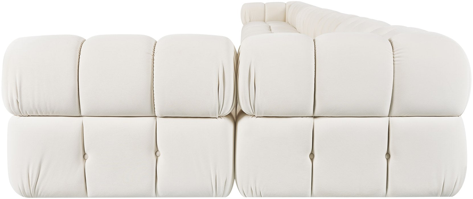 Meridian Furniture - Orin Cream Velvet Performance Fabric Upholstered 8 pc. Sectional - 671Cream-Sec8D - GreatFurnitureDeal
