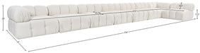 Meridian Furniture - Orin Cream Velvet Performance Fabric Upholstered 8 pc. Sectional - 671Cream-Sec8D - GreatFurnitureDeal