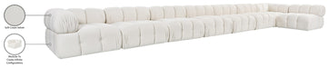 Meridian Furniture - Orin Cream Velvet Performance Fabric Upholstered 8 pc. Sectional - 671Cream-Sec8D - GreatFurnitureDeal