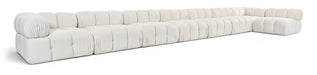 Meridian Furniture - Orin Cream Velvet Performance Fabric Upholstered 8 pc. Sectional - 671Cream-Sec8D - GreatFurnitureDeal