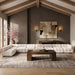 Meridian Furniture - Orin Cream Velvet Performance Fabric Upholstered 8 pc. Sectional - 671Cream-Sec8D - GreatFurnitureDeal