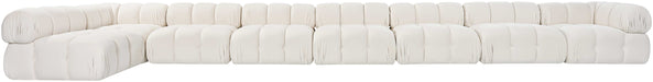 Meridian Furniture - Orin Cream Velvet Performance Fabric Upholstered 8 pc. Sectional - 671Cream-Sec8D - GreatFurnitureDeal