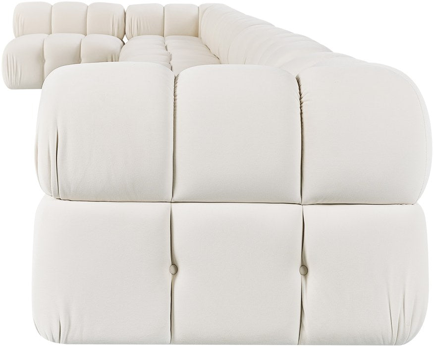 Meridian Furniture - Orin Cream Velvet Performance Fabric Upholstered 8 pc. Sectional - 671Cream-Sec8D - GreatFurnitureDeal