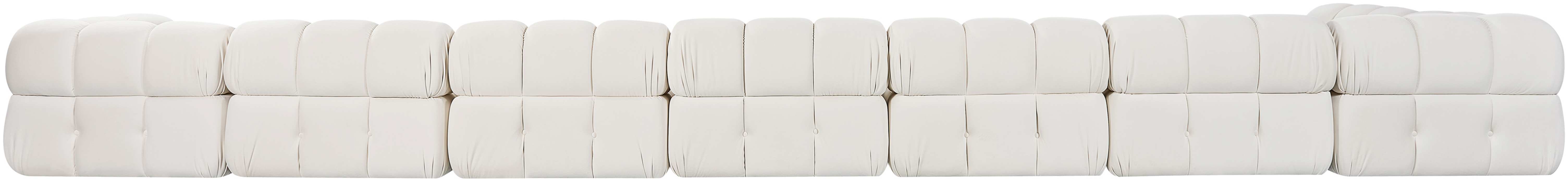 Meridian Furniture - Orin Cream Velvet Performance Fabric Upholstered 8 pc. Sectional - 671Cream-Sec8D - GreatFurnitureDeal