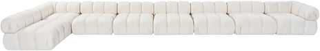 Meridian Furniture - Orin Cream Velvet Performance Fabric Upholstered 8 pc. Sectional - 671Cream-Sec8D - GreatFurnitureDeal