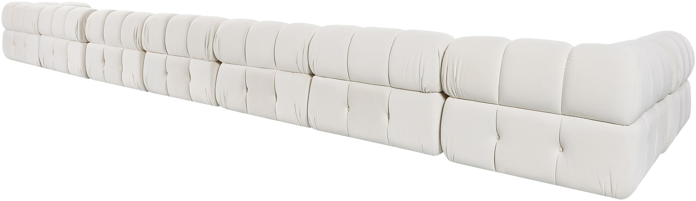 Meridian Furniture - Orin Cream Velvet Performance Fabric Upholstered 8 pc. Sectional - 671Cream-Sec8D - GreatFurnitureDeal