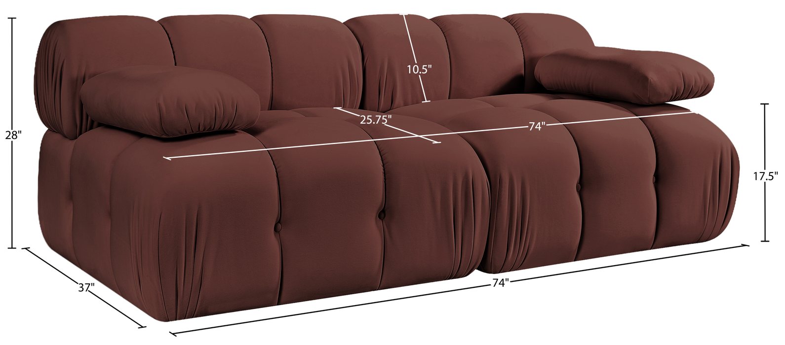 Meridian Furniture - Orin Rose Velvet Performance Fabric Upholstered 2 pc. Sofa - 671Rose-S2B - GreatFurnitureDeal