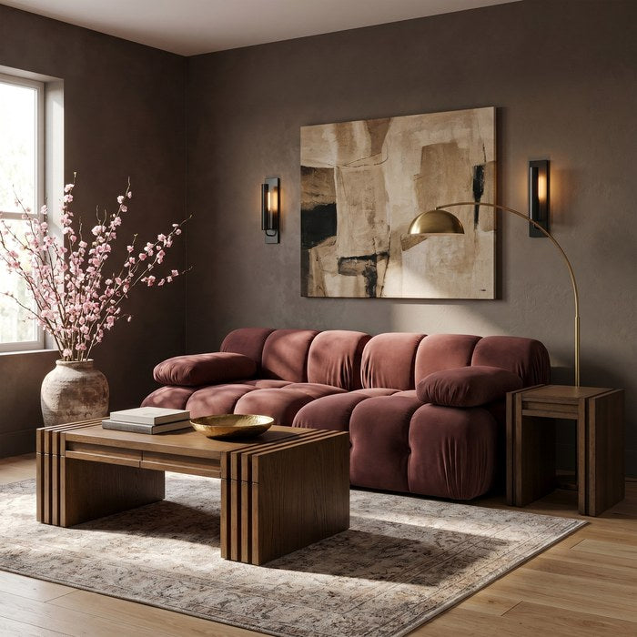 Meridian Furniture - Orin Rose Velvet Performance Fabric Upholstered 2 pc. Sofa - 671Rose-S2B - GreatFurnitureDeal