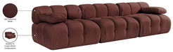 Meridian Furniture - Orin Rose Velvet Performance Fabric Upholstered 3 pc. Sofa - 671Rose-S3B - GreatFurnitureDeal