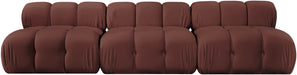 Meridian Furniture - Orin Rose Velvet Performance Fabric Upholstered 3 pc. Sofa - 671Rose-S3B - GreatFurnitureDeal