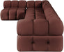 Meridian Furniture - Orin Rose Velvet Performance Fabric Upholstered 5 pc. Sectional - 671Rose-Sec5E - GreatFurnitureDeal