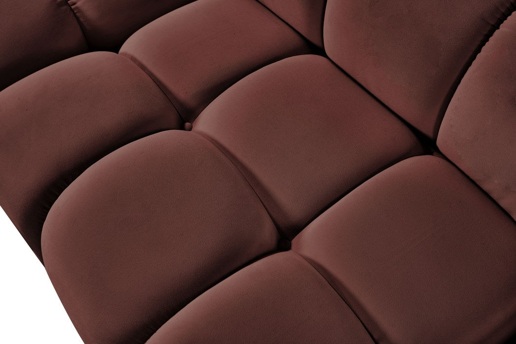 Meridian Furniture - Orin Rose Velvet Performance Fabric Upholstered 5 pc. Sectional - 671Rose-Sec5E - GreatFurnitureDeal