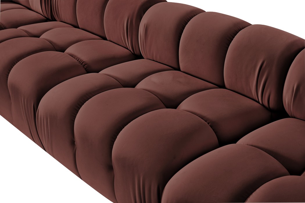 Meridian Furniture - Orin Rose Velvet Performance Fabric Upholstered 5 pc. Sectional - 671Rose-Sec5E - GreatFurnitureDeal