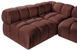 Meridian Furniture - Orin Rose Velvet Performance Fabric Upholstered 5 pc. Sectional - 671Rose-Sec5E - GreatFurnitureDeal