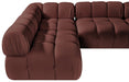 Meridian Furniture - Orin Rose Velvet Performance Fabric Upholstered 5 pc. Sectional - 671Rose-Sec5E - GreatFurnitureDeal