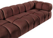 Meridian Furniture - Orin Rose Velvet Performance Fabric Upholstered 5 pc. Sectional - 671Rose-Sec5E - GreatFurnitureDeal