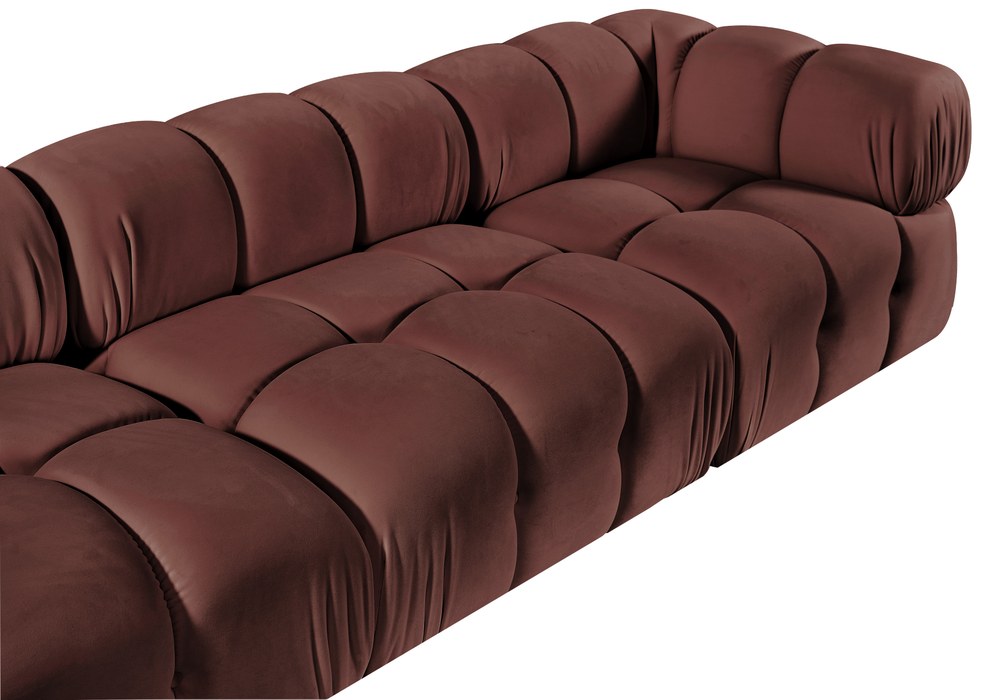 Meridian Furniture - Orin Rose Velvet Performance Fabric Upholstered 5 pc. Sectional - 671Rose-Sec5E - GreatFurnitureDeal