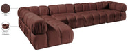 Meridian Furniture - Orin Rose Velvet Performance Fabric Upholstered 5 pc. Sectional - 671Rose-Sec5E - GreatFurnitureDeal