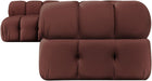 Meridian Furniture - Orin Rose Velvet Performance Fabric Upholstered 5 pc. Sectional - 671Rose-Sec5E - GreatFurnitureDeal