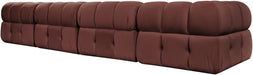 Meridian Furniture - Orin Rose Velvet Performance Fabric Upholstered 5 pc. Sectional - 671Rose-Sec5E - GreatFurnitureDeal