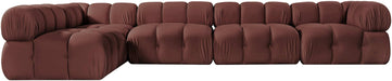 Meridian Furniture - Orin Rose Velvet Performance Fabric Upholstered 5 pc. Sectional - 671Rose-Sec5E - GreatFurnitureDeal