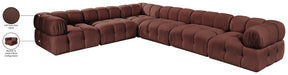 Meridian Furniture - Orin Rose Velvet Performance Fabric Upholstered 6 pc. Sectional - 671Rose-Sec6A - GreatFurnitureDeal