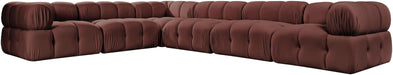 Meridian Furniture - Orin Rose Velvet Performance Fabric Upholstered 6 pc. Sectional - 671Rose-Sec6A - GreatFurnitureDeal