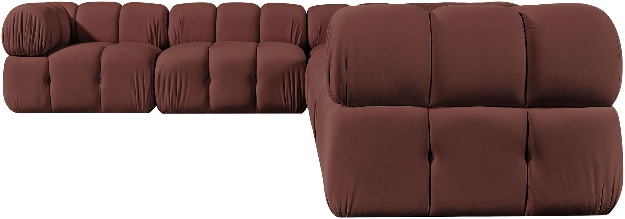 Meridian Furniture - Orin Rose Velvet Performance Fabric Upholstered 6 pc. Sectional - 671Rose-Sec6A - GreatFurnitureDeal