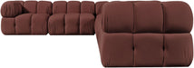 Meridian Furniture - Orin Rose Velvet Performance Fabric Upholstered 6 pc. Sectional - 671Rose-Sec6A - GreatFurnitureDeal