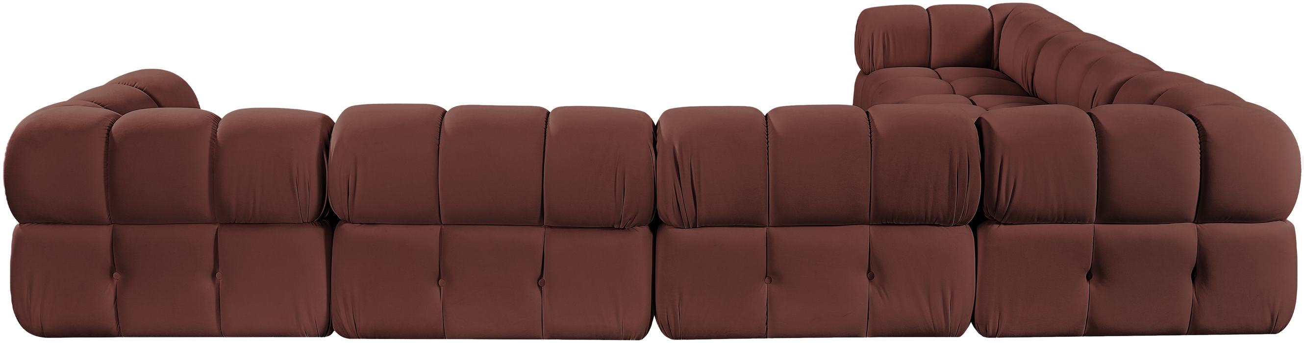 Meridian Furniture - Orin Rose Velvet Performance Fabric Upholstered 6 pc. Sectional - 671Rose-Sec6A - GreatFurnitureDeal
