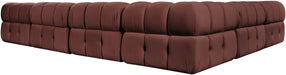 Meridian Furniture - Orin Rose Velvet Performance Fabric Upholstered 6 pc. Sectional - 671Rose-Sec6A - GreatFurnitureDeal