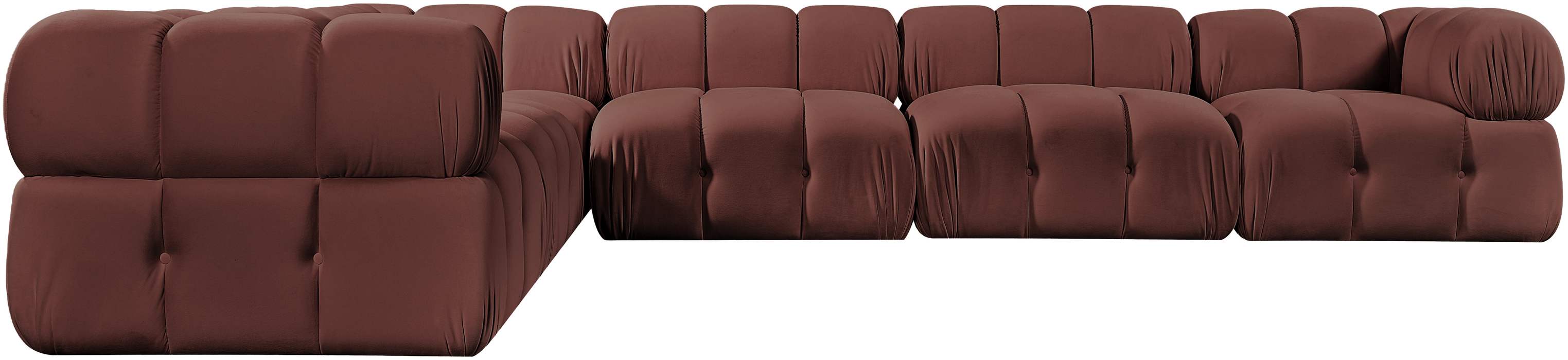 Meridian Furniture - Orin Rose Velvet Performance Fabric Upholstered 6 pc. Sectional - 671Rose-Sec6A - GreatFurnitureDeal