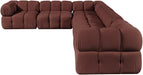 Meridian Furniture - Orin Rose Velvet Performance Fabric Upholstered 6 pc. Sectional - 671Rose-Sec6A - GreatFurnitureDeal