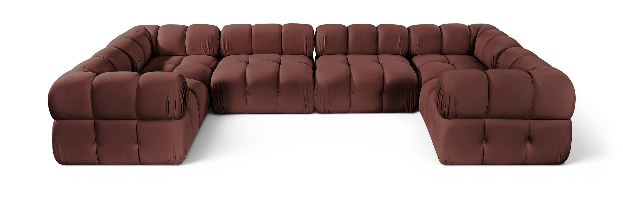 Meridian Furniture - Orin Rose Velvet Performance Fabric Upholstered 6 pc. Sectional - 671Rose-Sec6G - GreatFurnitureDeal