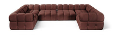 Meridian Furniture - Orin Rose Velvet Performance Fabric Upholstered 6 pc. Sectional - 671Rose-Sec6G - GreatFurnitureDeal