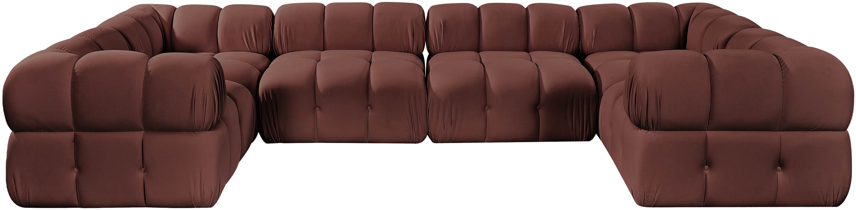 Meridian Furniture - Orin Rose Velvet Performance Fabric Upholstered 6 pc. Sectional - 671Rose-Sec6G - GreatFurnitureDeal