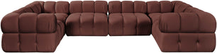 Meridian Furniture - Orin Rose Velvet Performance Fabric Upholstered 6 pc. Sectional - 671Rose-Sec6G - GreatFurnitureDeal