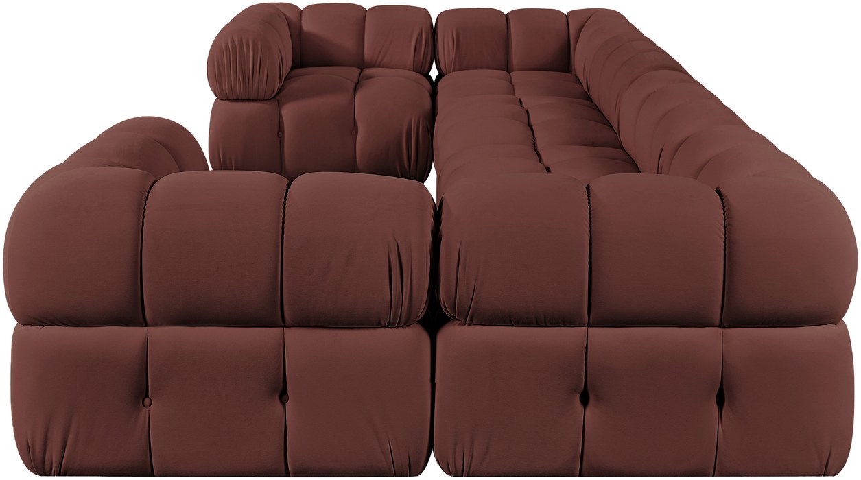 Meridian Furniture - Orin Rose Velvet Performance Fabric Upholstered 6 pc. Sectional - 671Rose-Sec6G - GreatFurnitureDeal