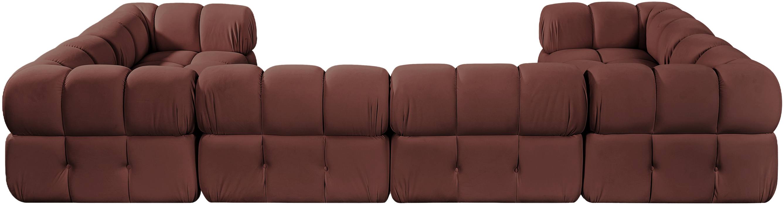 Meridian Furniture - Orin Rose Velvet Performance Fabric Upholstered 6 pc. Sectional - 671Rose-Sec6G - GreatFurnitureDeal